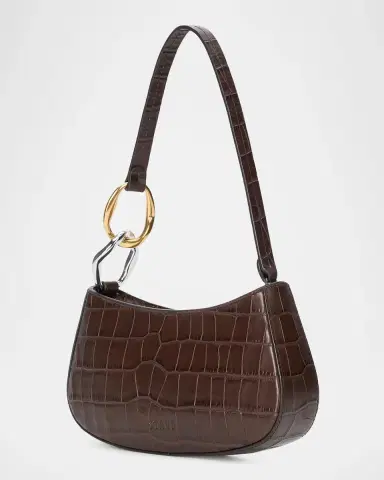 Staud Ollie Croc-Embossed Leather Shoulder Bag | Thumbnail 2 Staud Ollie Croc-Embossed Leather Shoulder Bag | Thumbnail 2