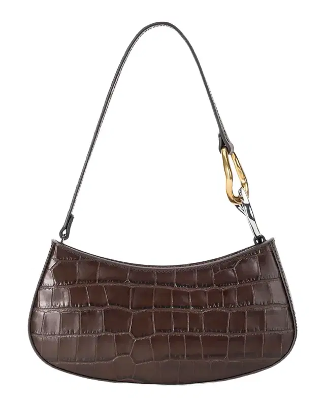 Staud Ollie Croc-Embossed Leather Shoulder Bag
