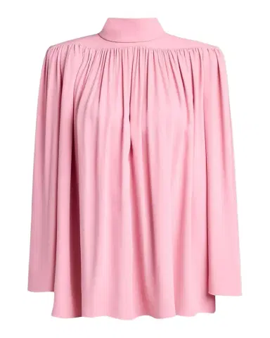 Valentino Garavani Turtleneck Gathered Silk Long-Sleeve Top | Thumbnail 1