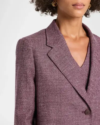 Lafayette 148 New York Cropped Wool Mouline Boyfriend Blazer | Thumbnail 5