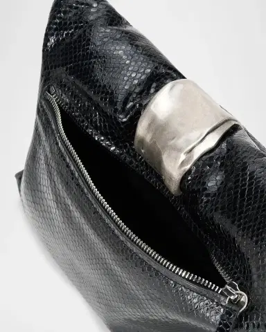 Staud Cuff Snake-Embossed Leather Clutch | Thumbnail 3