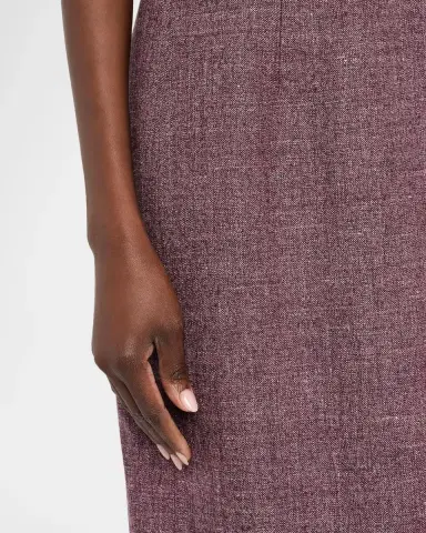 Lafayette 148 New York Sleeveless Wool Mouline Knee-Length Dress | Thumbnail 5