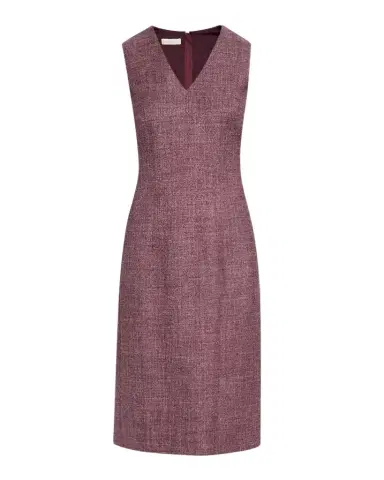 Lafayette 148 New York Sleeveless Wool Mouline Knee-Length Dress | Thumbnail 1