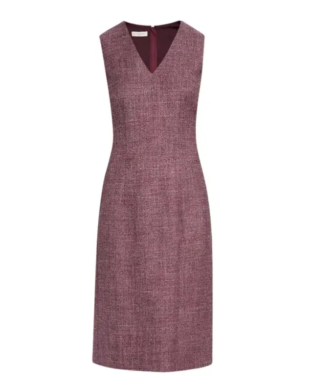 Lafayette 148 New York Sleeveless Wool Mouline Knee-Length Dress