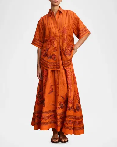 ALÉMAIS Boathouse Cotton Voile Midi Skirt | Thumbnail 2 ALÉMAIS Boathouse Cotton Voile Midi Skirt | Thumbnail 2