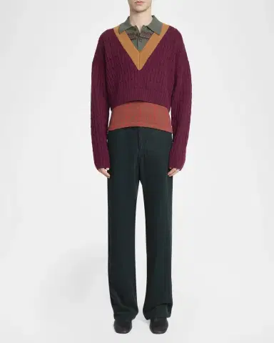 Dries Van Noten Men's Layered Polo Sweater | Thumbnail 2