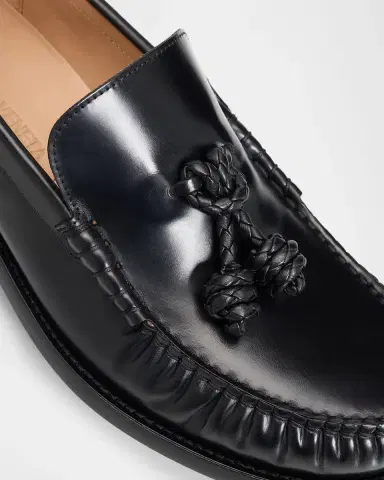 Bottega Veneta Men's Leather Moc-Toe Loafers with Coaxial Knot | Thumbnail 3 Bottega Veneta Men's Leather Moc-Toe Loafers with Coaxial Knot | Thumbnail 3