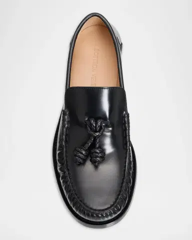 Bottega Veneta Men's Leather Moc-Toe Loafers with Coaxial Knot | Thumbnail 4 Bottega Veneta Men's Leather Moc-Toe Loafers with Coaxial Knot | Thumbnail 4
