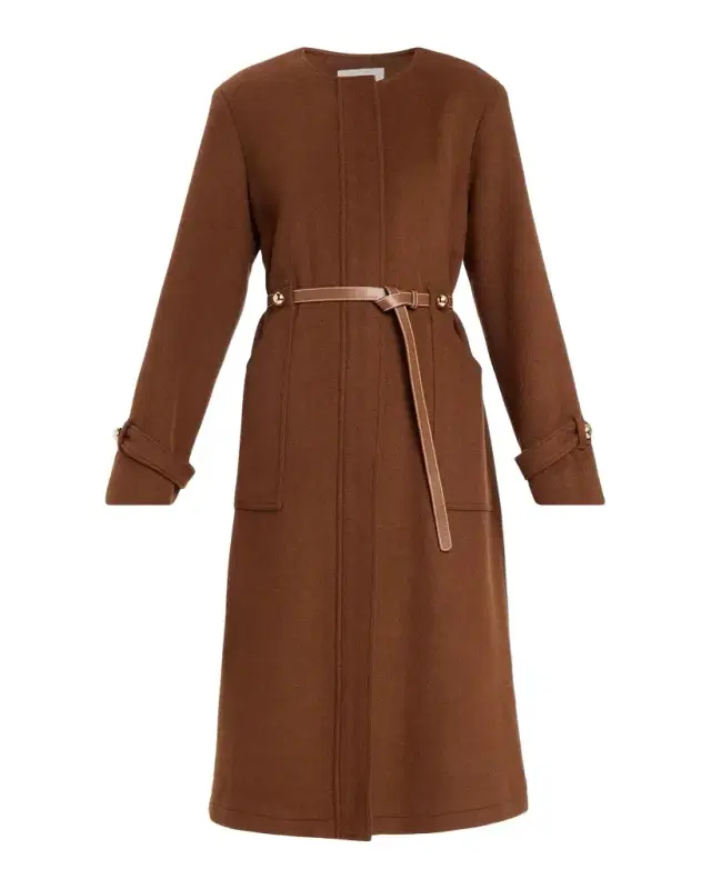 Milly Orly Belted Wool-Blend Coat