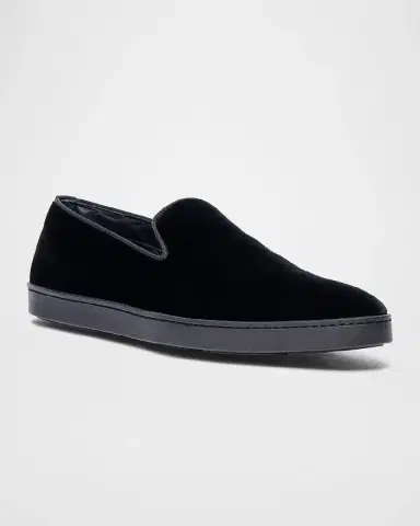 Santoni Men's Muad Formal Velvet Loafers | Thumbnail 2