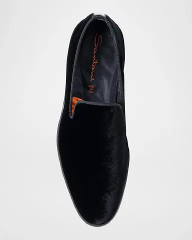 Santoni Men's Muad Formal Velvet Loafers | Thumbnail 3
