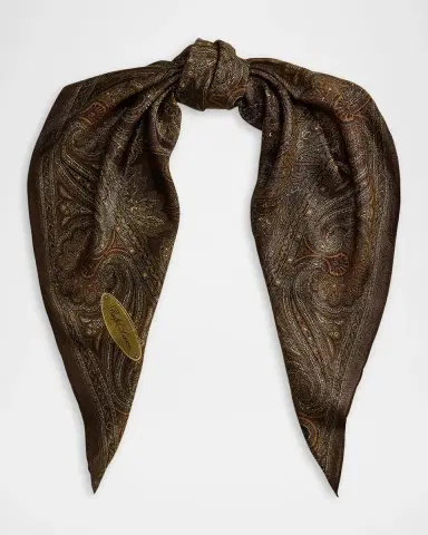 Ralph Lauren Collection Paisley-Print Silk Square Scarf | Thumbnail 3