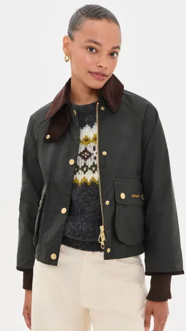 Barbour Cropped Beadnell Wax Jacket | Thumbnail 2
