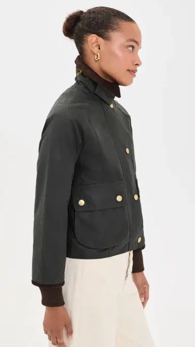 Barbour Cropped Beadnell Wax Jacket | Thumbnail 4