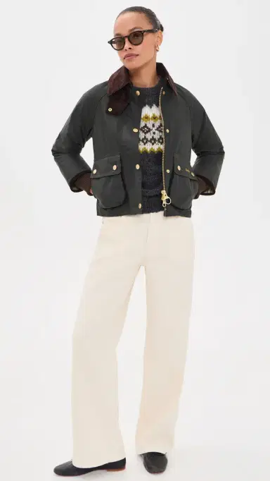 Barbour Cropped Beadnell Wax Jacket | Thumbnail 5