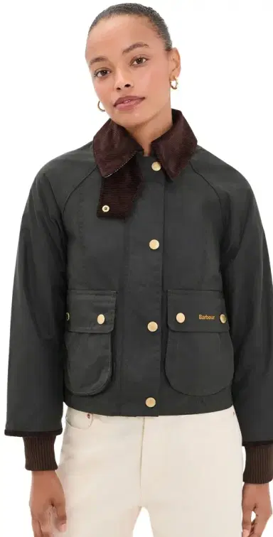 Barbour Cropped Beadnell Wax Jacket | Thumbnail 1