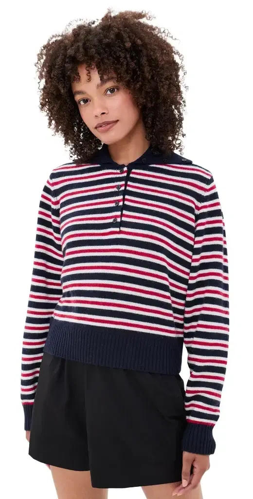 Rowing Blazers Wide Collar Polo Sweater