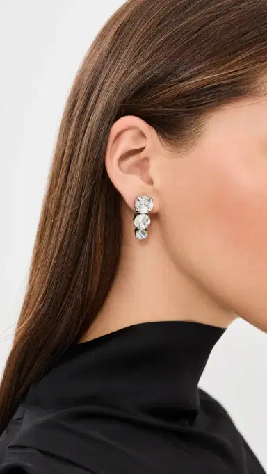 Isabel Marant Crystal Mesh Asymmetric Drop Earrings | Thumbnail 4