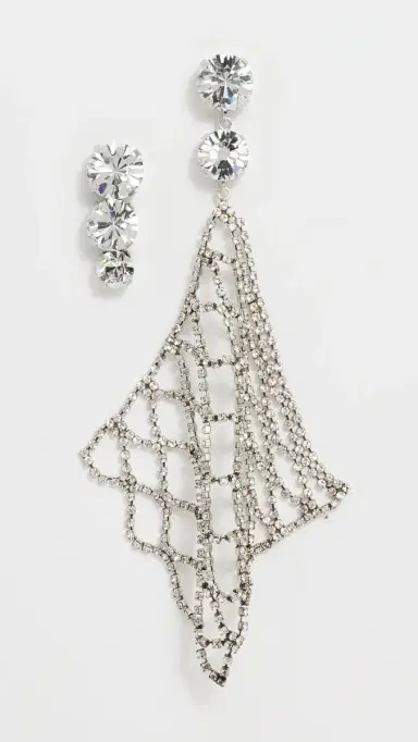 Isabel Marant Crystal Mesh Asymmetric Drop Earrings | Thumbnail 5
