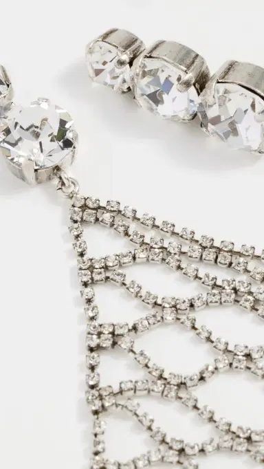 Isabel Marant Crystal Mesh Asymmetric Drop Earrings | Thumbnail 6
