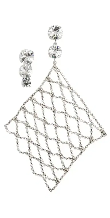 Isabel Marant Crystal Mesh Asymmetric Drop Earrings | Thumbnail 1