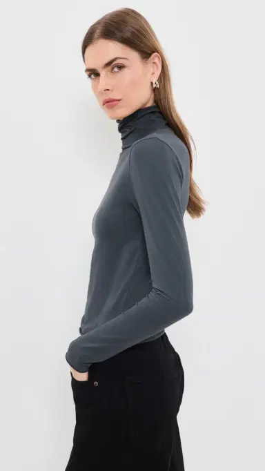 SLVRLAKE Supima Turtleneck Tee | Thumbnail 4 SLVRLAKE Supima Turtleneck Tee | Thumbnail 4