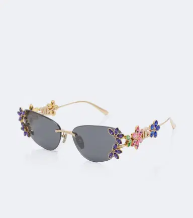 Dolce & Gabbana DG Crystals floral cat-eye sunglasses | Thumbnail 2