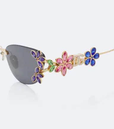Dolce & Gabbana DG Crystals floral cat-eye sunglasses | Thumbnail 3