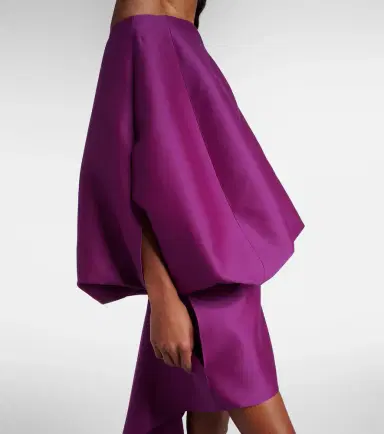 Balenciaga Off-shoulder wool and silk minidress | Thumbnail 4