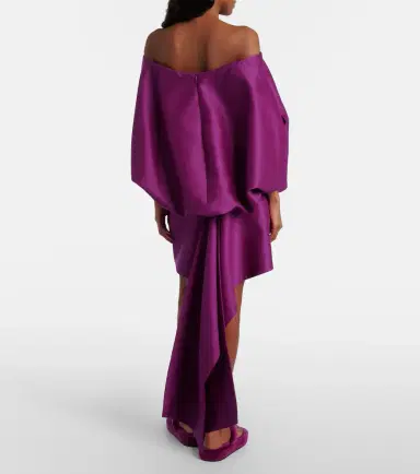 Balenciaga Off-shoulder wool and silk minidress | Thumbnail 6