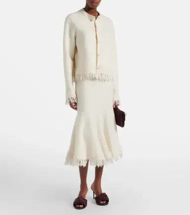 Bottega Veneta Fringed wool cardigan | Thumbnail 3
