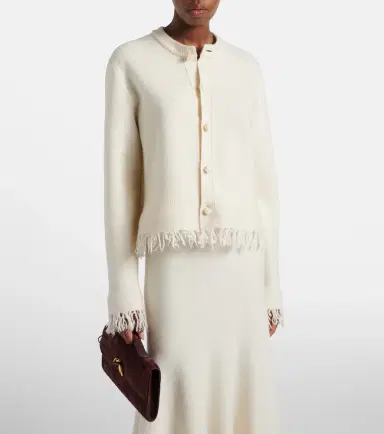 Bottega Veneta Fringed wool cardigan | Thumbnail 6