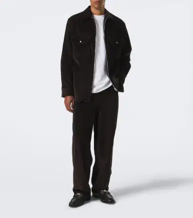 Bottega Veneta Leather-trimmed cotton corduroy straight pants | Thumbnail 3 Bottega Veneta Leather-trimmed cotton corduroy straight pants | Thumbnail 3