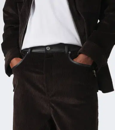 Bottega Veneta Leather-trimmed cotton corduroy straight pants | Thumbnail 4 Bottega Veneta Leather-trimmed cotton corduroy straight pants | Thumbnail 4