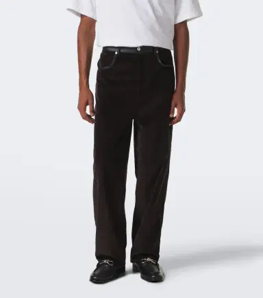 Bottega Veneta Leather-trimmed cotton corduroy straight pants | Thumbnail 6 Bottega Veneta Leather-trimmed cotton corduroy straight pants | Thumbnail 6