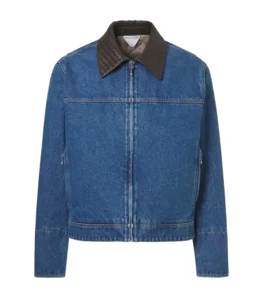Bottega Veneta Leather-trimmed denim jacket | Thumbnail 1