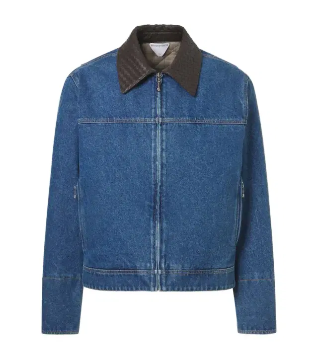 Bottega Veneta Leather-trimmed denim jacket