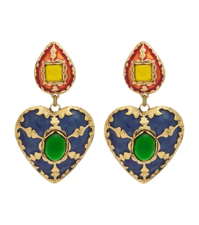 Saint Laurent Embellished clip-on earrings