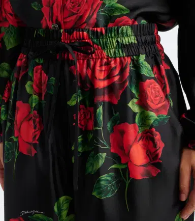 Dolce & Gabbana Floral silk satin wide-leg pants | Thumbnail 4