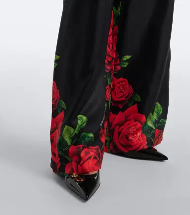 Dolce & Gabbana Floral silk satin wide-leg pants | Thumbnail 5