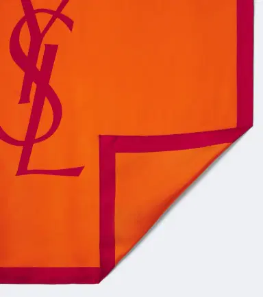 Saint Laurent Cassandre silk twill scarf | Thumbnail 2
