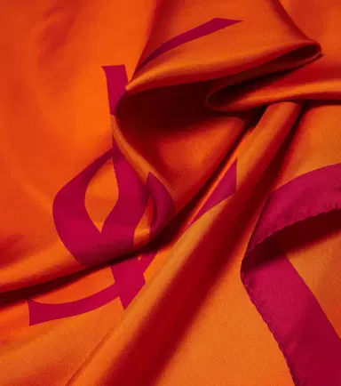 Saint Laurent Cassandre silk twill scarf | Thumbnail 3