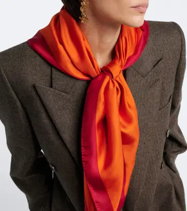 Saint Laurent Cassandre silk twill scarf | Thumbnail 4