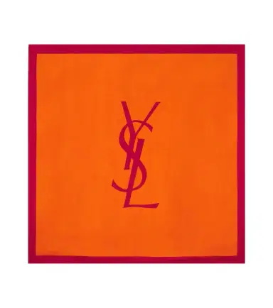 Saint Laurent Cassandre silk twill scarf | Thumbnail 1
