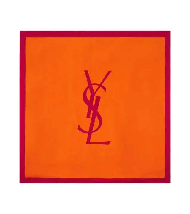 Saint Laurent Cassandre silk twill scarf