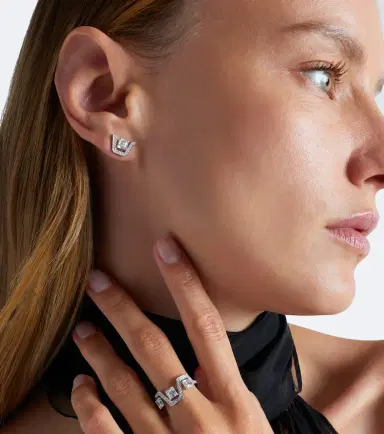 Bucherer Fine Jewellery Skyline 18kt white gold earrings with diamonds | Thumbnail 4