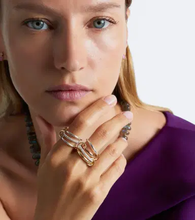Spinelli Kilcollin Cancer sterling silver and 18kt gold ring with diamonds | Thumbnail 3
