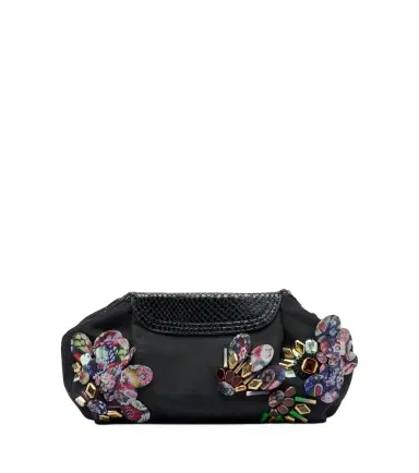 Dries Van Noten Embellished leather-trimmed clutch | Thumbnail 1 Dries Van Noten Embellished leather-trimmed clutch | Thumbnail 1