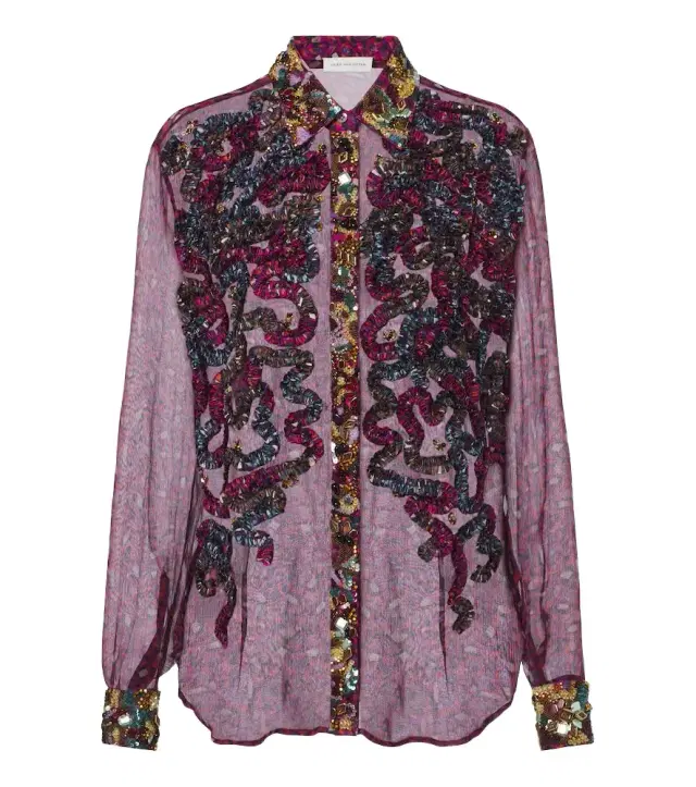 Dries Van Noten Embellished embroidered shirt