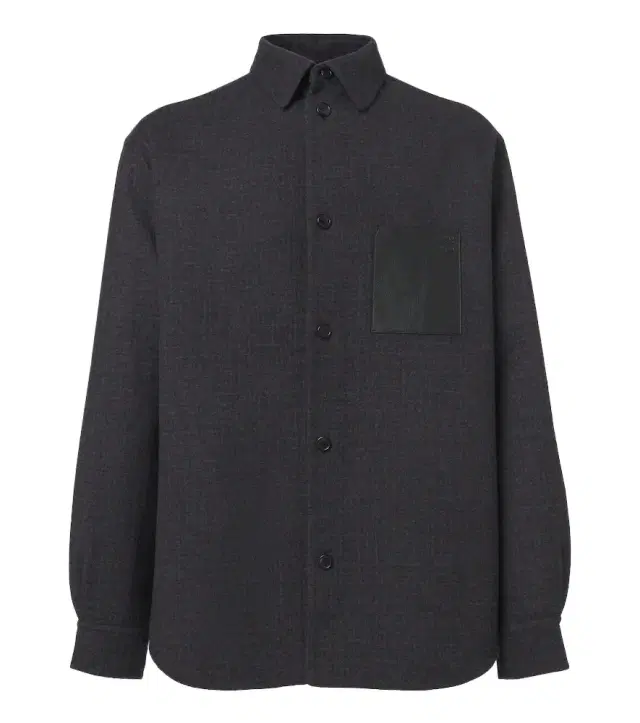 Loewe Leather-trimmed wool and silk overshirt